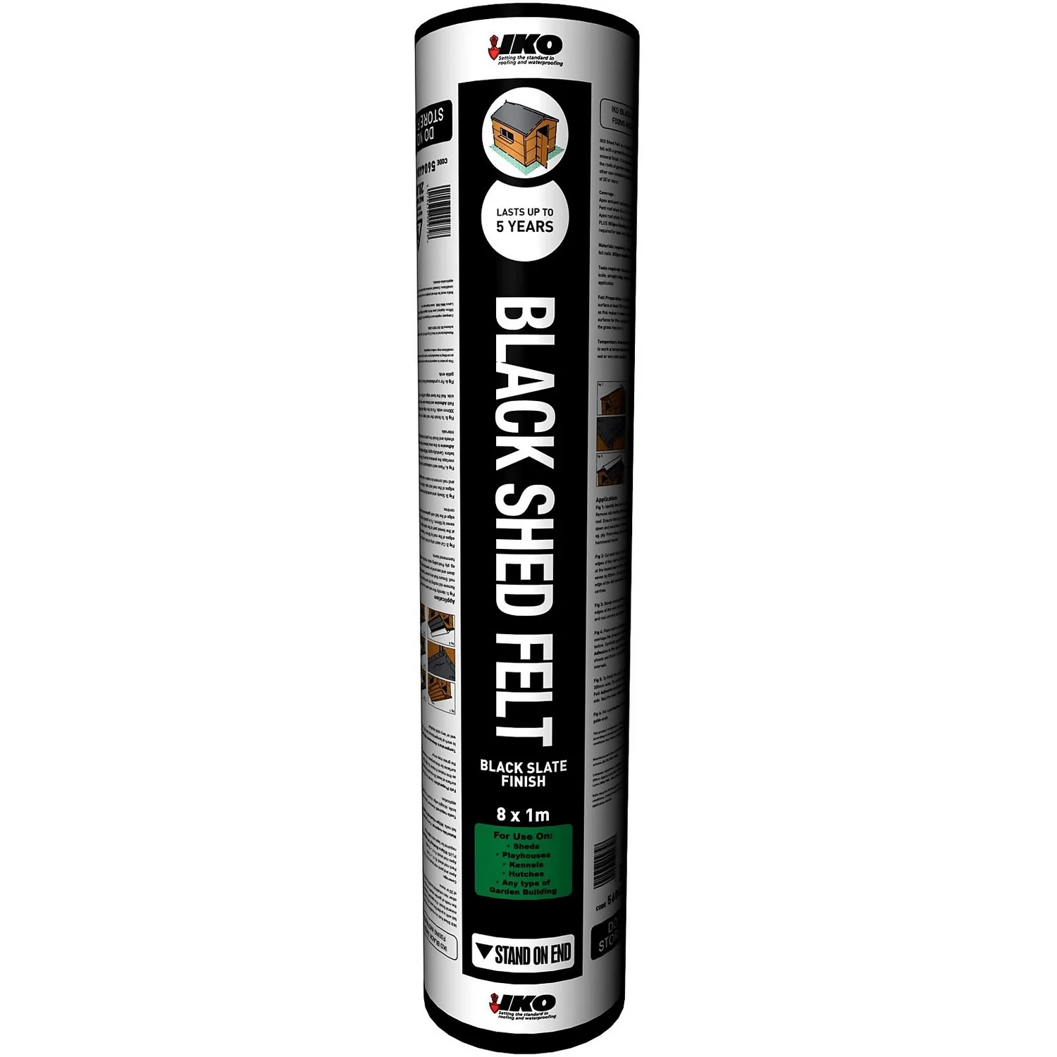 IKO Waterproofing Black Shed Felt - 8 X 1m 1 IKO Waterproofing Black Shed Felt - 8 X 1m
