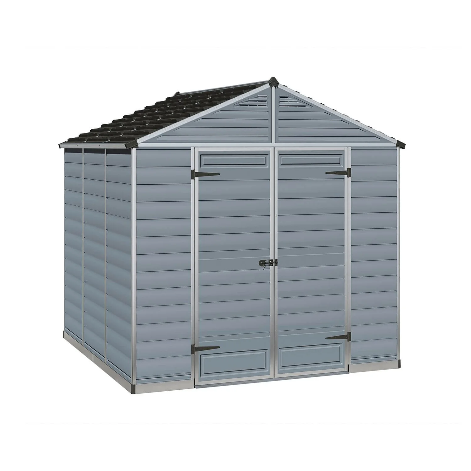 8x8ft Palram SkyLight Dark Grey Apex Shed 1 8x8ft Palram SkyLight Dark Grey Apex Shed
