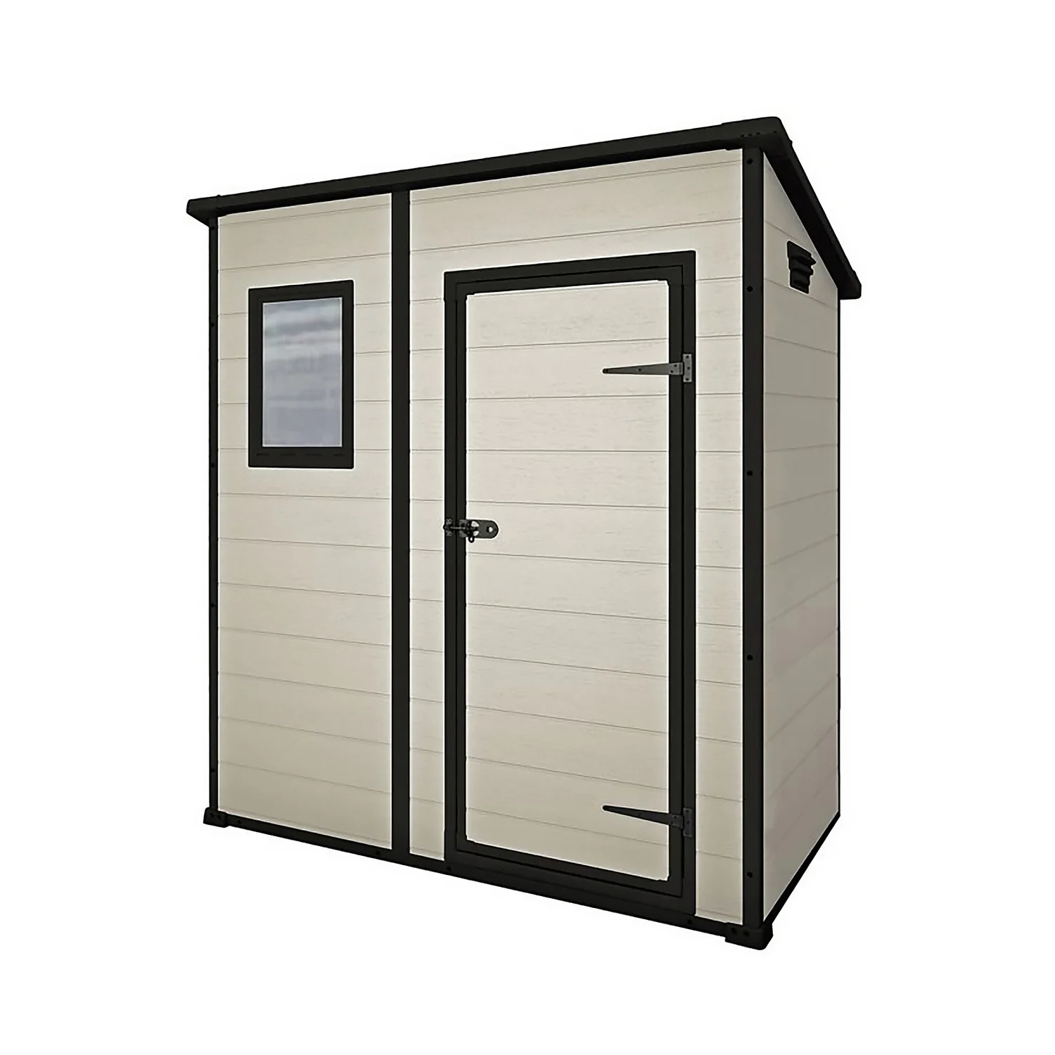 Keter Manor 6 X 4ft Outdoor Garden Pent Storage Shed - Beige/Brown 1 Keter Manor 6 X 4ft Outdoor Garden Pent Storage Shed - Beige/Brown
