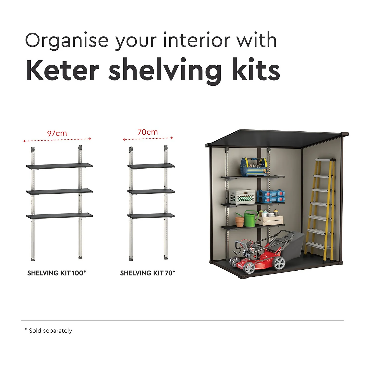 Keter Manor 6 X 4ft Outdoor Garden Pent Storage Shed - Beige/Brown 7 Keter Manor 6 X 4ft Outdoor Garden Pent Storage Shed - Beige/Brown - Image 7