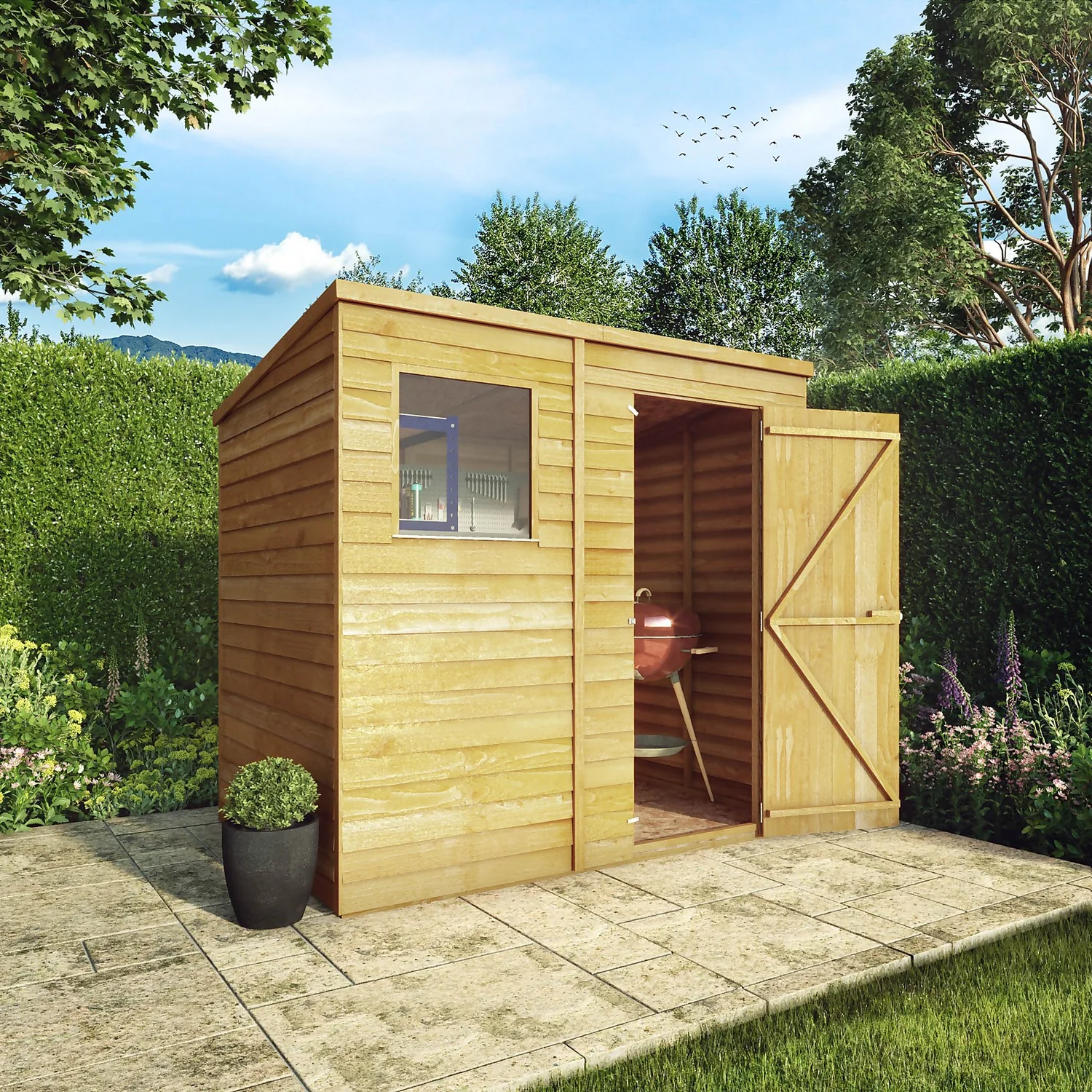 Mercia 7 X 5ft Overlap Pent Shed 2 Mercia 7 X 5ft Overlap Pent Shed - Image 2