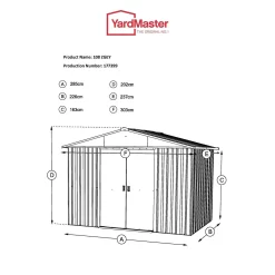 Yardmaster 10x8ft Apex Roof Metal Shed -Garden Tool Store 12809569 1304832956710747