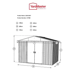 Yardmaster 10x10ft Apex Roof Metal Shed -Garden Tool Store 12809571 1664832954962026