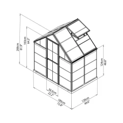 Palram 6 X 4ft Canopia Harmony Greenhouse - Silver -Garden Tool Store 12809807 6804832957349366