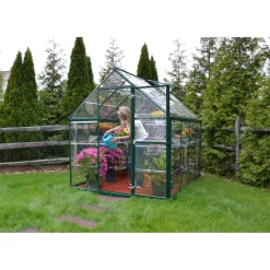 Palram 6 X 8ft Canopia Harmony Greenhouse - Green -Garden Tool Store 12810587 1224833169966470