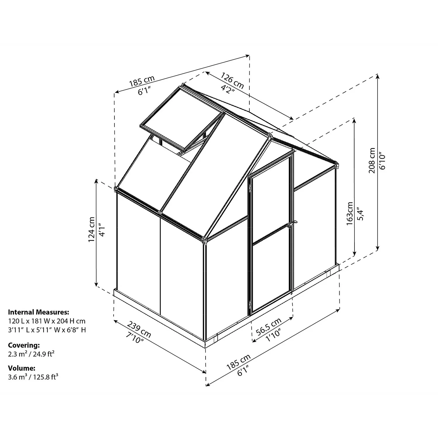Palram 6 X 4ft Canopia Mythos Greenhouse - Silver 8 Palram 6 X 4ft Canopia Mythos Greenhouse - Silver - Image 8