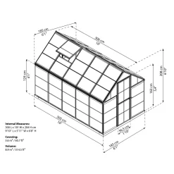 Palram 6 X 10ft Canopia Harmony Greenhouse - Green -Garden Tool Store 12810721 1674832988204576