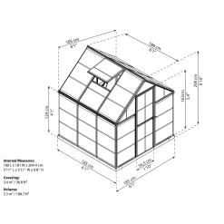 Palram 6 X 6ft Canopia Harmony Greenhouse - Green 15 Palram 6 X 6ft Canopia Harmony Greenhouse - Green -Garden Tool Store 12810723 4254832985934641