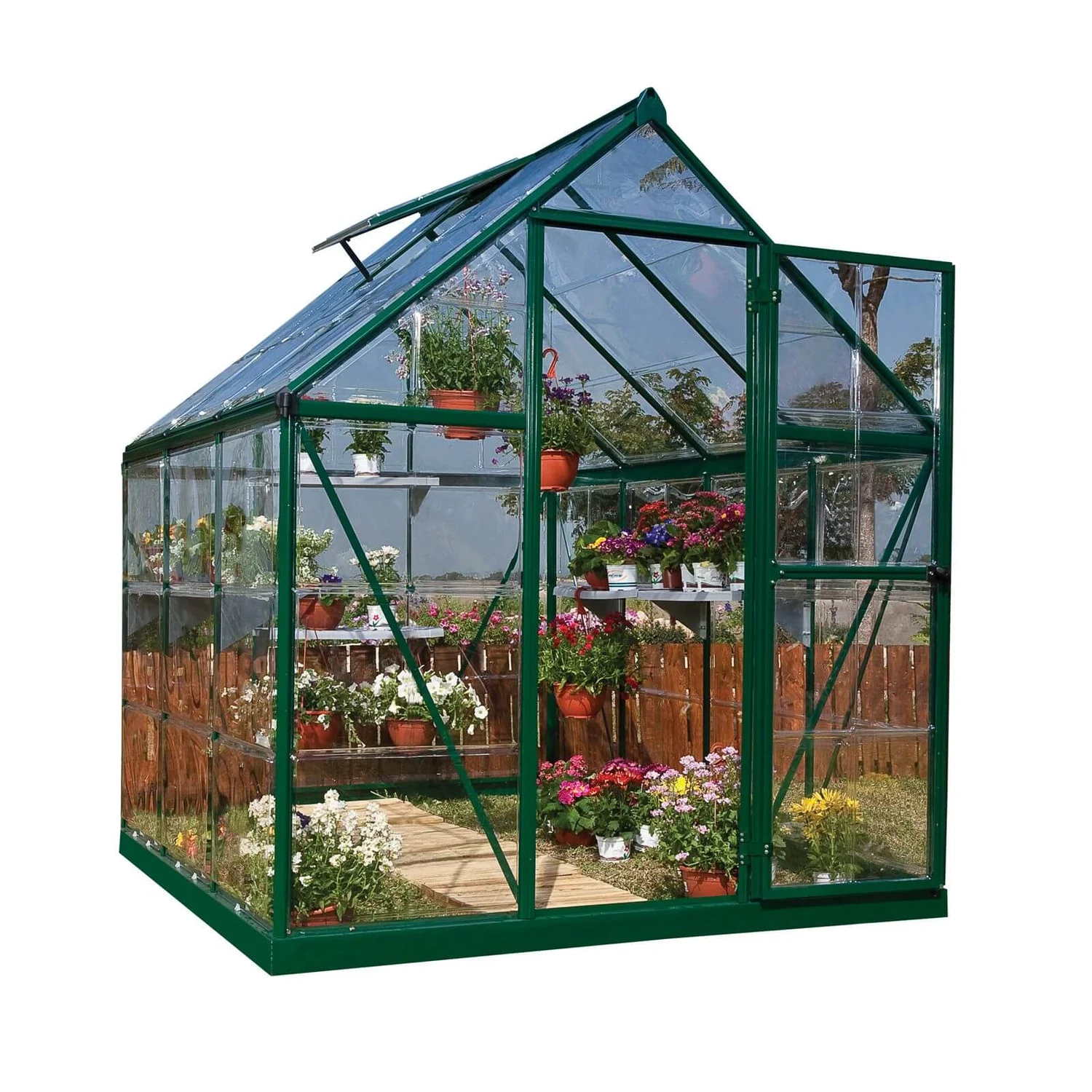 Palram 6 X 6ft Canopia Harmony Greenhouse - Green 1 Palram 6 X 6ft Canopia Harmony Greenhouse - Green