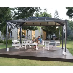 Palram - Canopia Martinique 4300 Garden Gazebo Grey Bronze -Garden Tool Store 12810742 1664833198869433