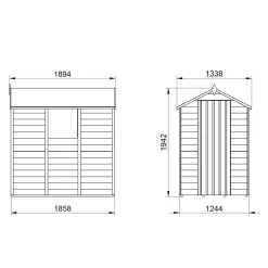 Forest Overlap 6 X 4ft Pressure Treated Apex Shed -Garden Tool Store 12810807 1864833195402567