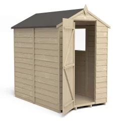 Forest Overlap 6 X 4ft Pressure Treated Apex Shed -Garden Tool Store 12810807 9454833195041445