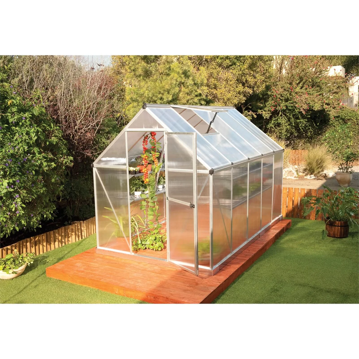 Palram 6 X 10ft Canopia Mythos Greenhouse - Silver 3 Palram 6 X 10ft Canopia Mythos Greenhouse - Silver - Image 3
