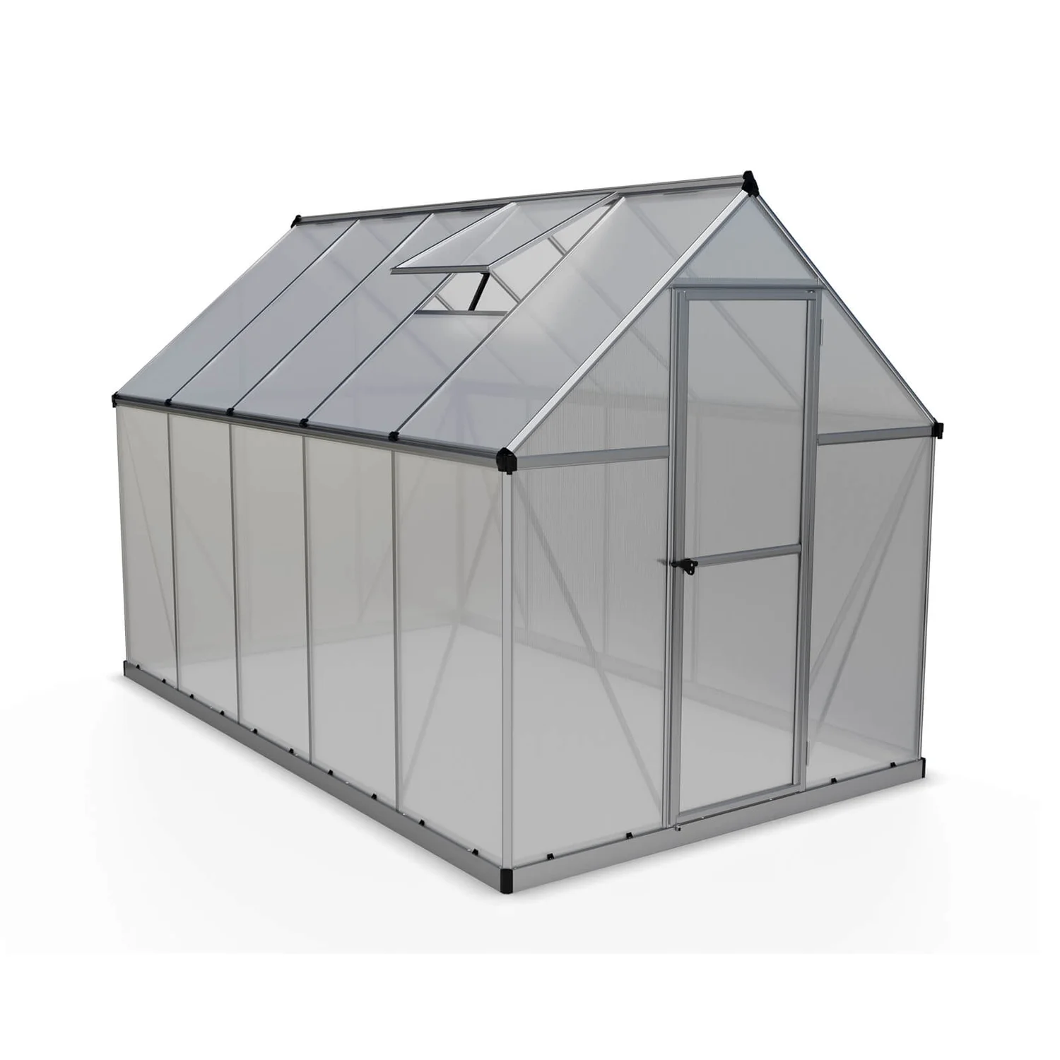 Palram 6 X 10ft Canopia Mythos Greenhouse - Silver 2 Palram 6 X 10ft Canopia Mythos Greenhouse - Silver - Image 2