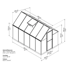 Palram 6 X 10ft Canopia Mythos Greenhouse - Silver 17 Palram 6 X 10ft Canopia Mythos Greenhouse - Silver -Garden Tool Store 12810855 9094833196368093