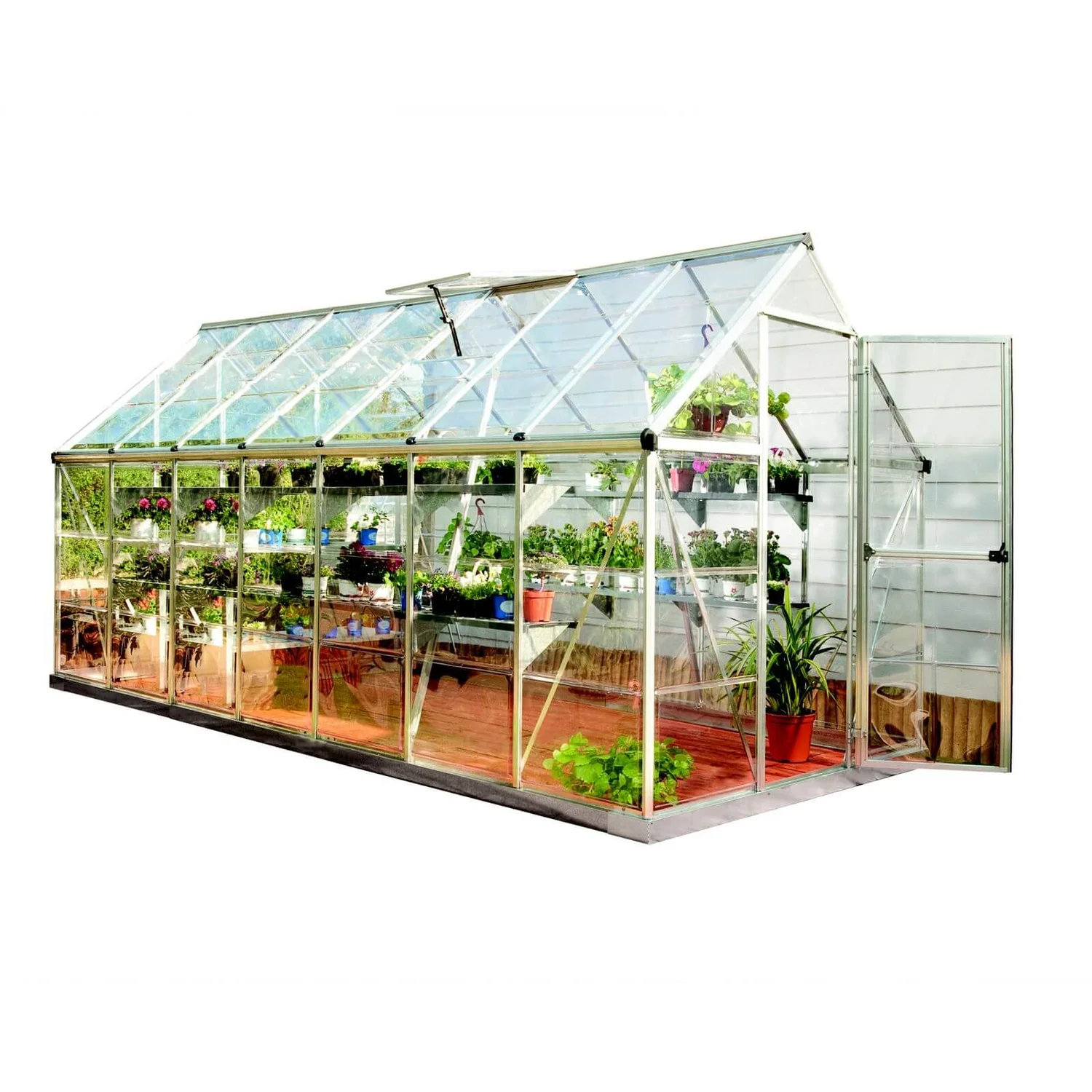 Palram 6 X 14ft Canopia Harmony Greenhouse - Silver 2 Palram 6 X 14ft Canopia Harmony Greenhouse - Silver - Image 2