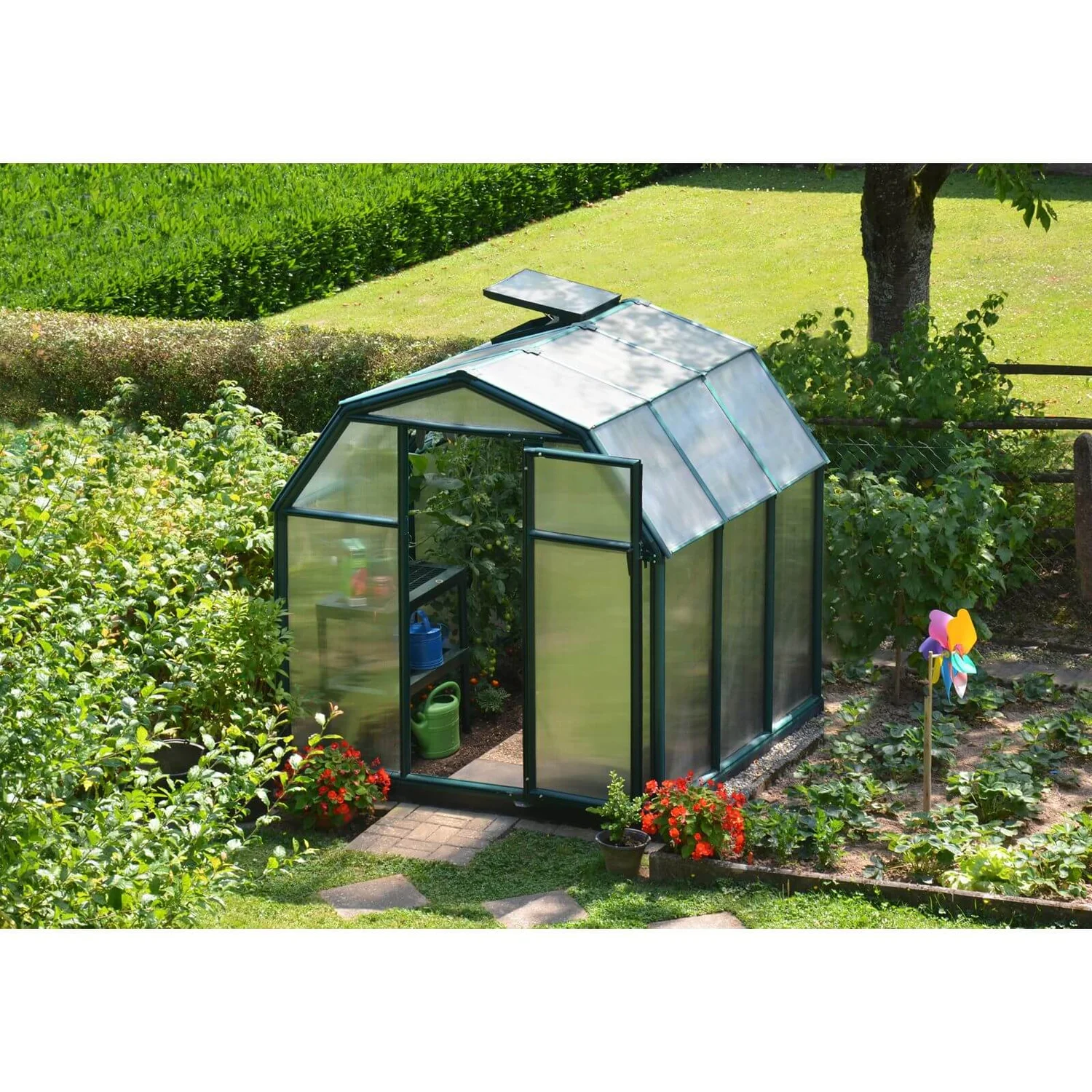 Palram 6 X 6ft Canopia Eco Grow Greenhouse - Green 2 Palram 6 X 6ft Canopia Eco Grow Greenhouse - Green - Image 2