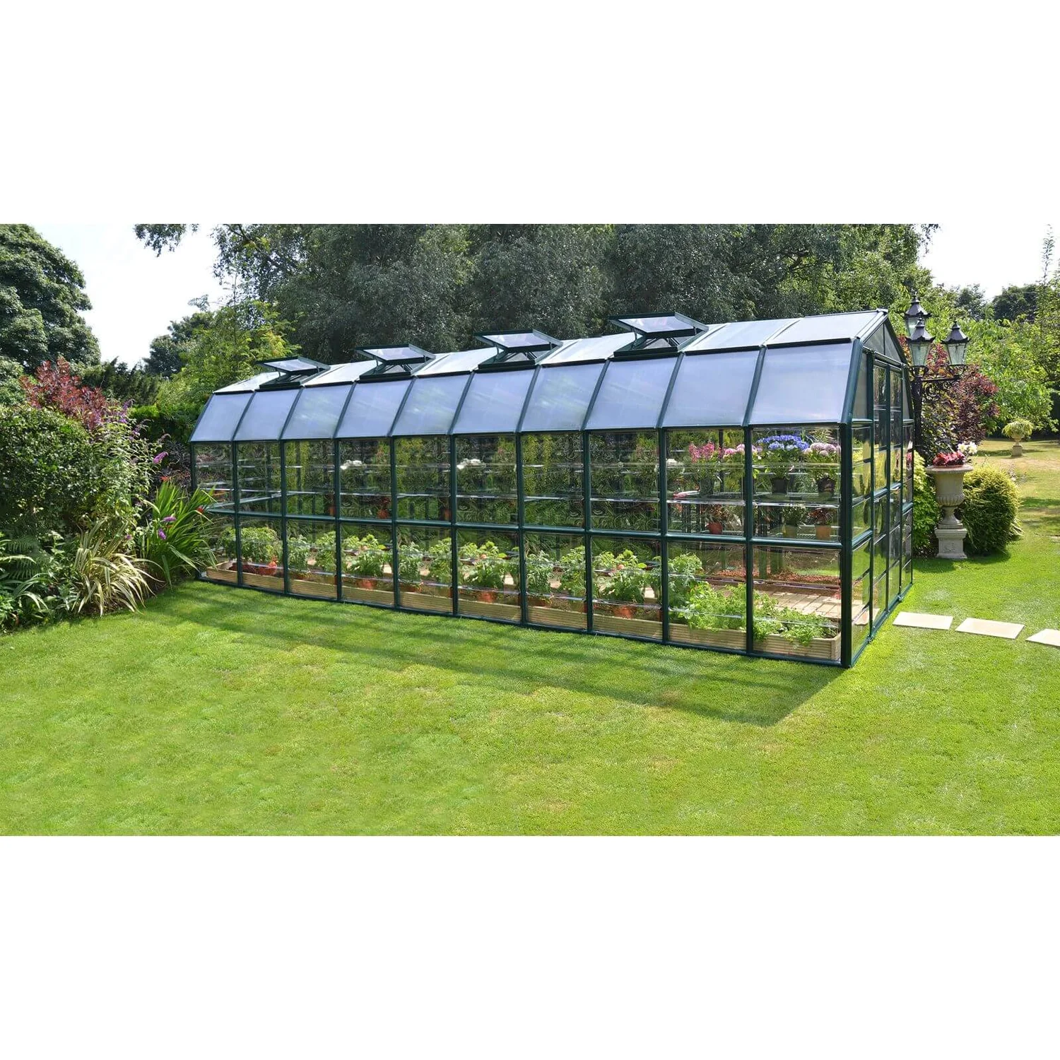 Palram 8 X 20ft Canopia Grand Gardener Greenhouse - Green 2 Palram 8 X 20ft Canopia Grand Gardener Greenhouse - Green - Image 2