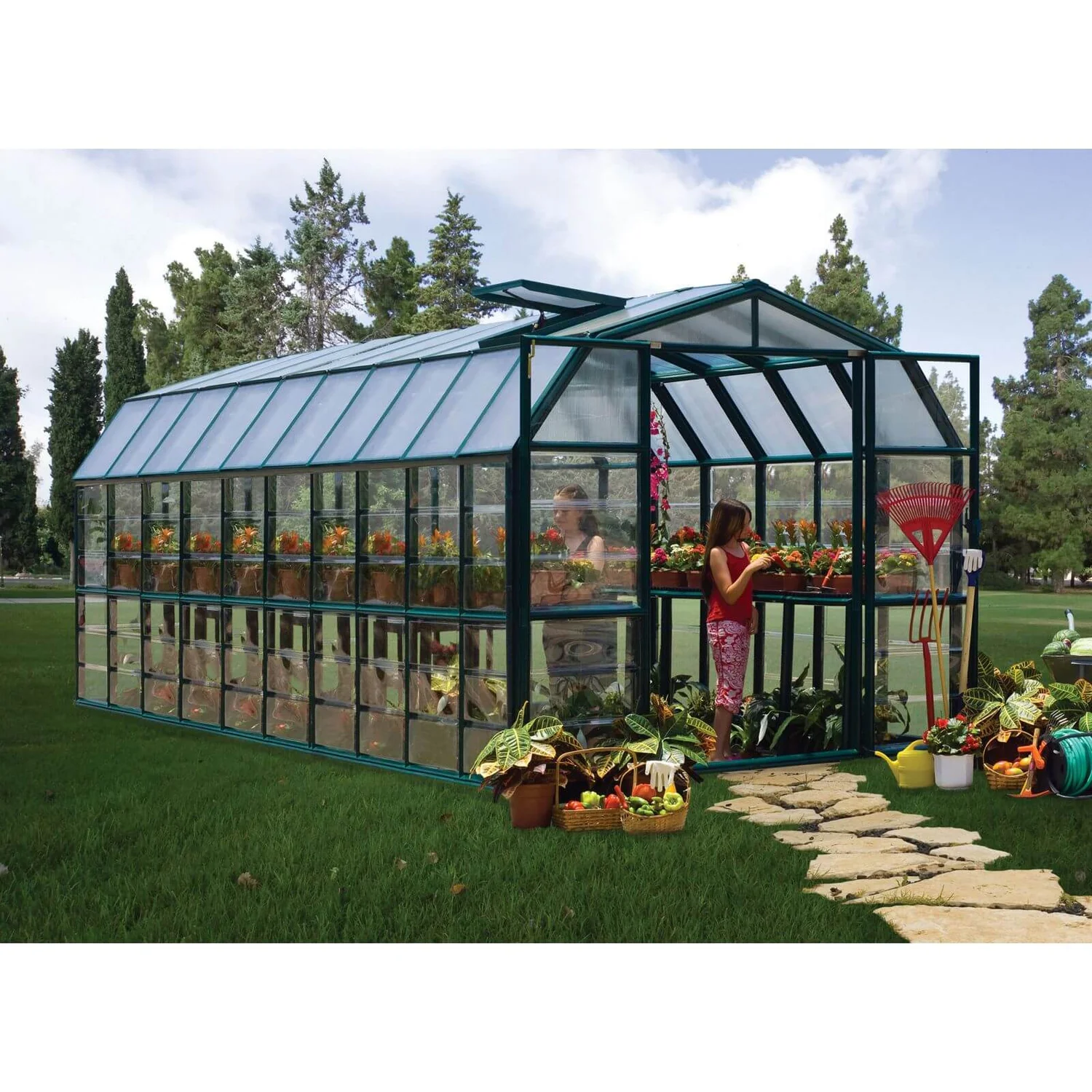 Palram 8 X 20ft Canopia Grand Gardener Greenhouse - Green 3 Palram 8 X 20ft Canopia Grand Gardener Greenhouse - Green - Image 3