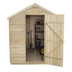 8x6ft Forest Natural Timber Overlap Apex Pressure Treated Wooden Shed -Garden Tool Store 12810910 1264833195895389