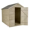 8x6ft Forest Natural Timber Overlap Apex Pressure Treated Wooden Shed