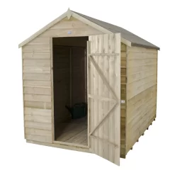 8x6ft Forest Natural Timber Overlap Apex Pressure Treated Wooden Shed -Garden Tool Store 12810910 3964833195205062