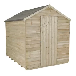 8x6ft Forest Natural Timber Overlap Apex Pressure Treated Wooden Shed -Garden Tool Store 12810910 8384833195471630