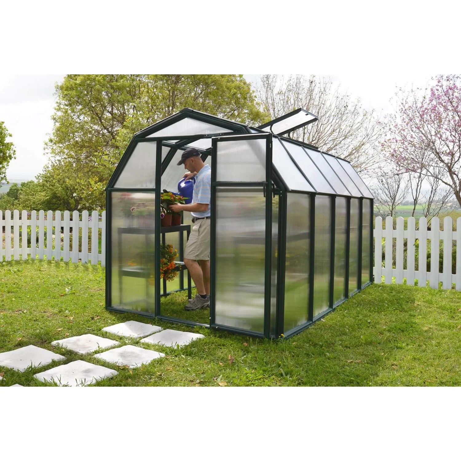 Palram 6 X 10ft Canopia Eco Grow Greenhouse - Green 4 Palram 6 X 10ft Canopia Eco Grow Greenhouse - Green - Image 4