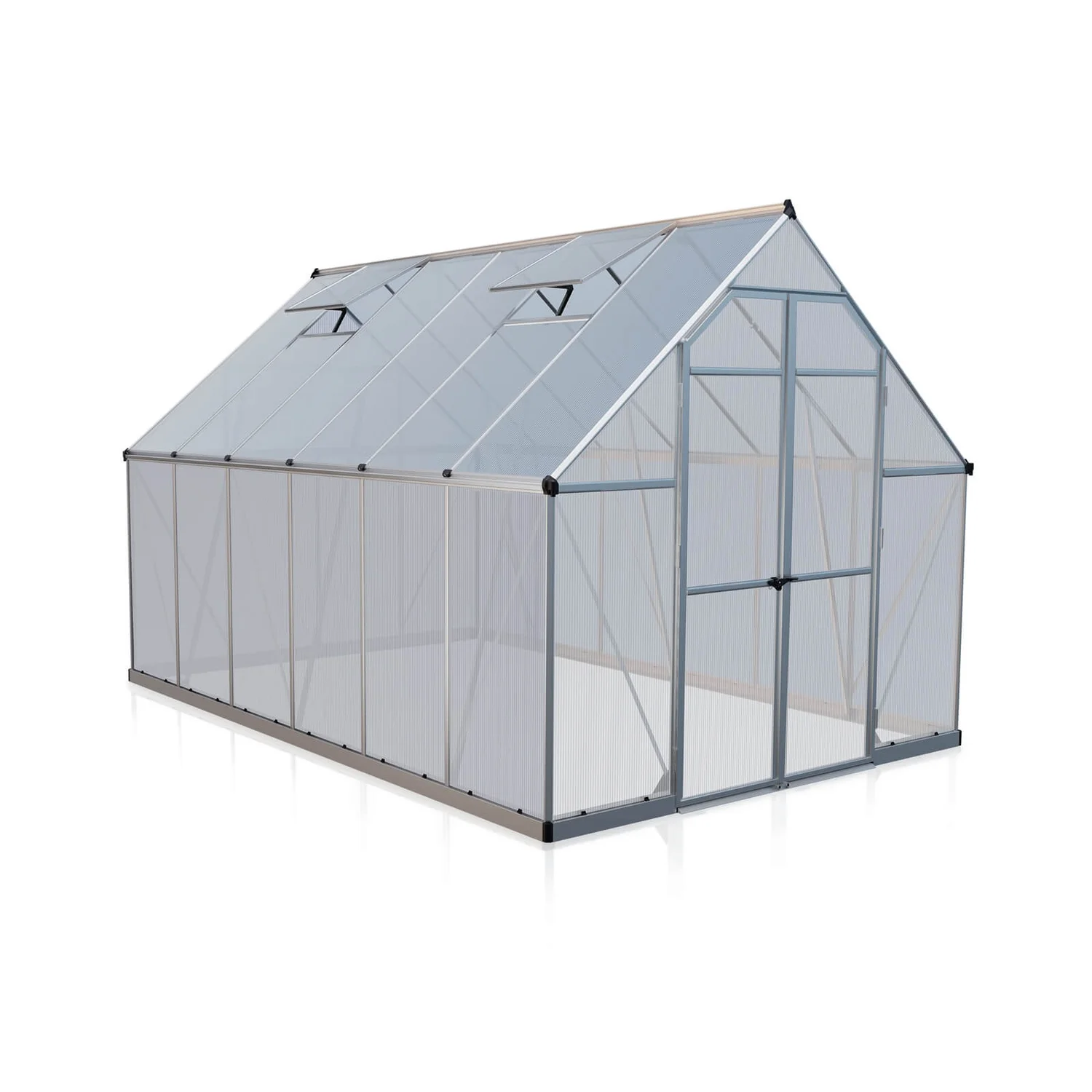 Palram 8 X 12ft Canopia Essence Greenhouse - Silver 4 Palram 8 X 12ft Canopia Essence Greenhouse - Silver - Image 4