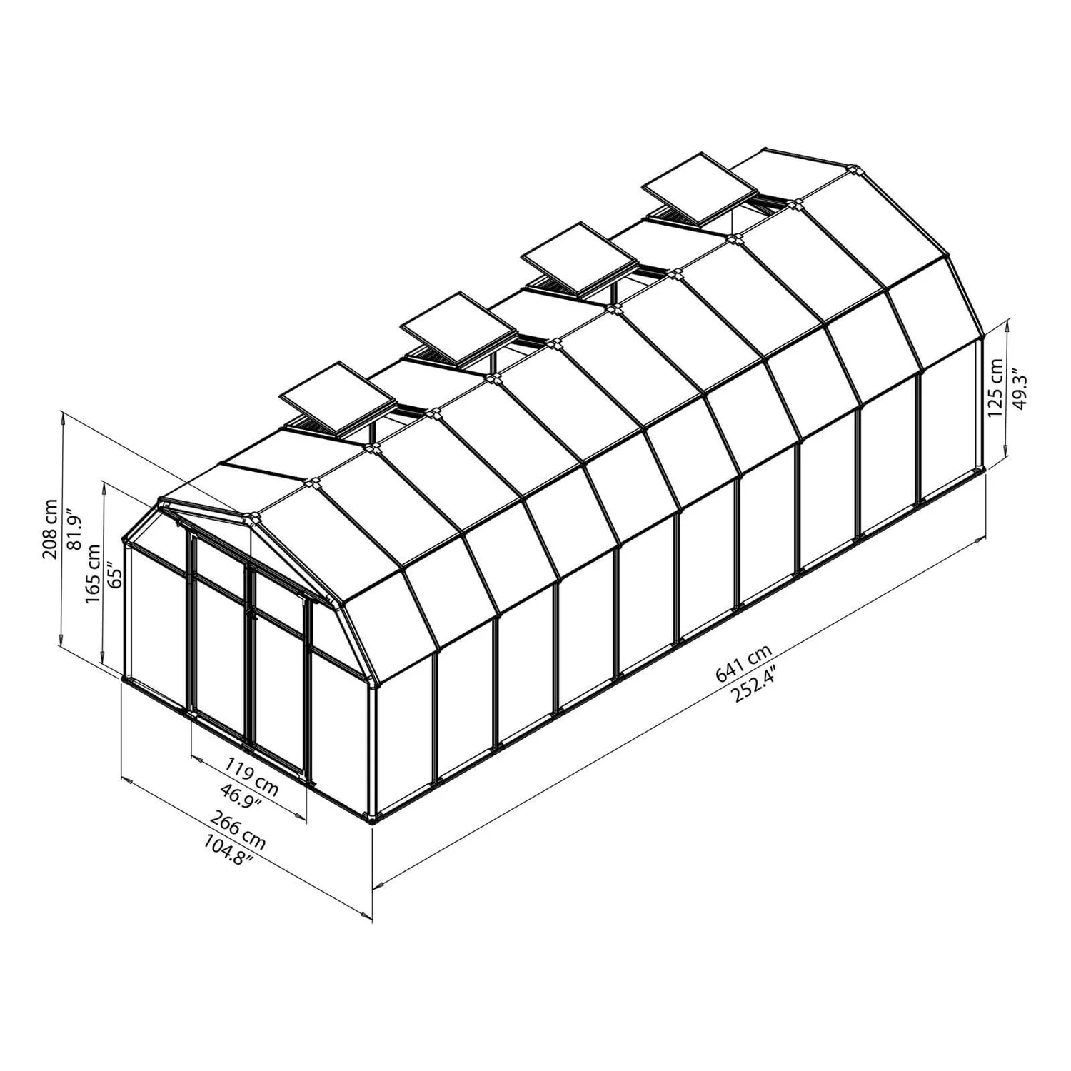 Palram 8 X 20ft Canopia Hobby Gardener Greenhouse - Green 3 Palram 8 X 20ft Canopia Hobby Gardener Greenhouse - Green - Image 3