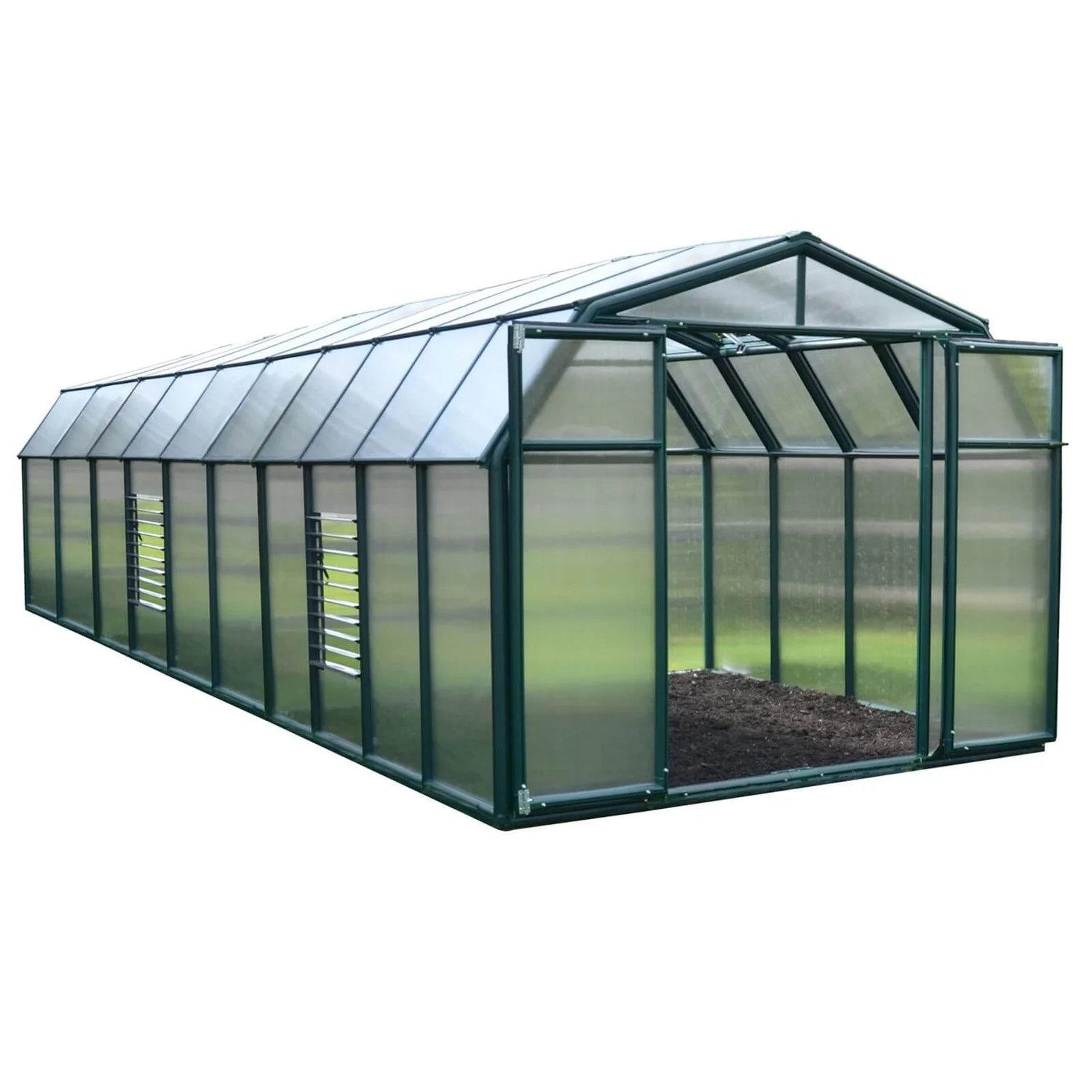 Palram 8 X 20ft Canopia Hobby Gardener Greenhouse - Green 1 Palram 8 X 20ft Canopia Hobby Gardener Greenhouse - Green