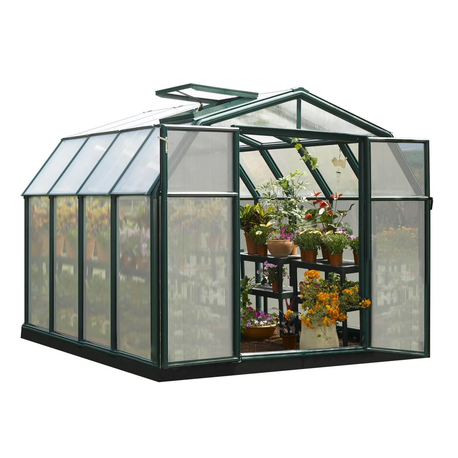 Palram 8X8Canopia Hobby Gardener Greenhouse - Green 1 Palram 8X8Canopia Hobby Gardener Greenhouse - Green