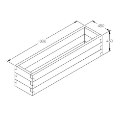 Forest Garden Wooden Caledonian Garden Trough Planter -Garden Tool Store 12812609 1204833219756189