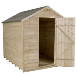 8x6ft Forest Wooden Overlap Pressure Treated Apex Shed -incl. Installation