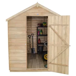 8x6ft Forest Wooden Overlap Pressure Treated Apex Shed -incl. Installation -Garden Tool Store 12814915 1994845696373485