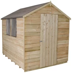 8x6ft Forest Wooden Overlap Pressure Treated Apex Shed -incl. Installation -Garden Tool Store 12814916 5444832992191300