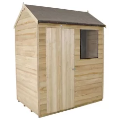 6x4ft Forest Wooden Overlap Pressure Treated Reverse Apex Shed -incl. Installation -Garden Tool Store 12815051 1414846118446854
