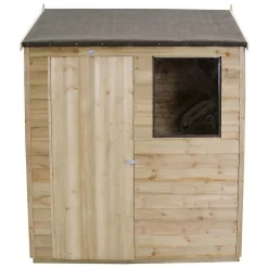 6x4ft Forest Wooden Overlap Pressure Treated Reverse Apex Shed -incl. Installation -Garden Tool Store 12815051 1424846118501154