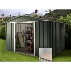 Yardmaster 10x13ft Hercules Deluxe Apex Metal Shed With Floor Frame