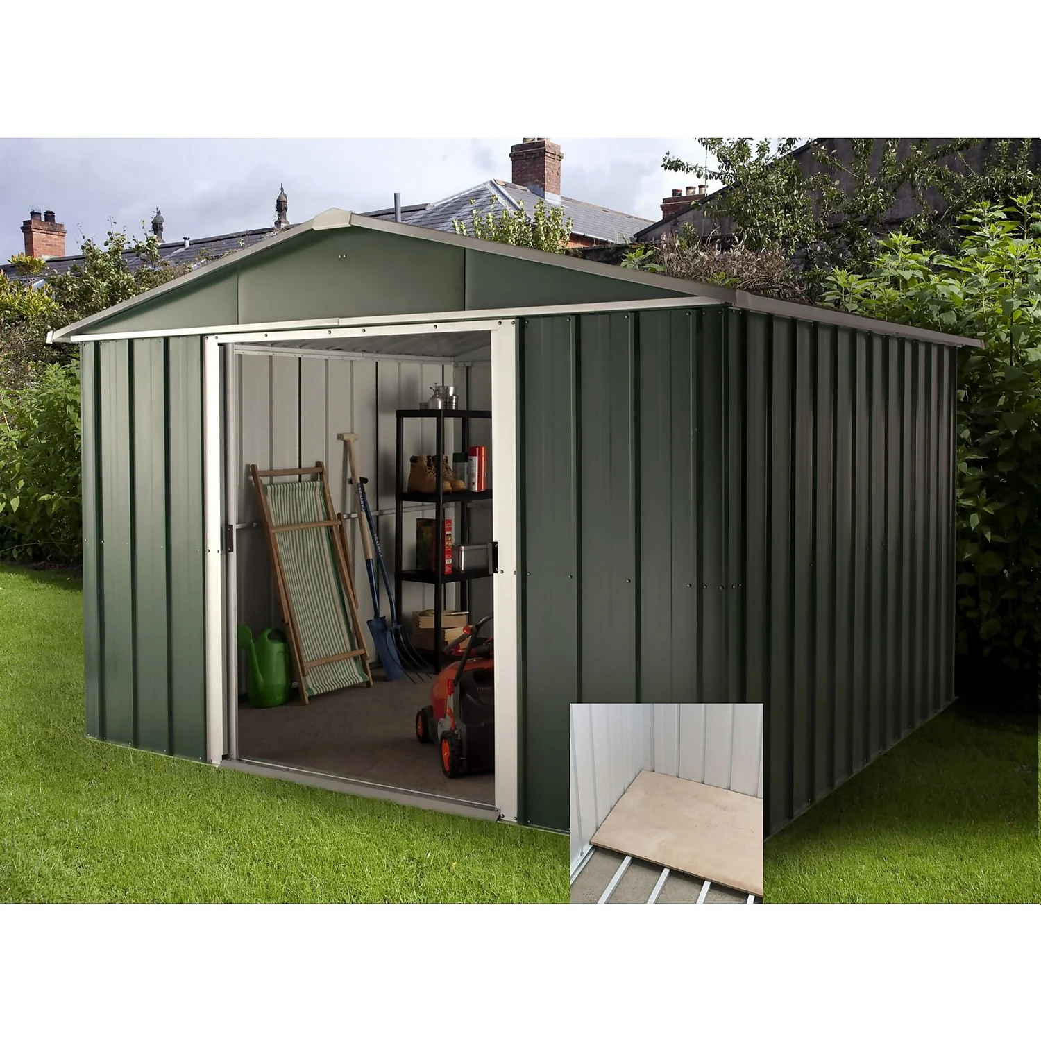 Yardmaster 10x13ft Hercules Deluxe Apex Metal Shed With Floor Frame 1 Yardmaster 10x13ft Hercules Deluxe Apex Metal Shed With Floor Frame