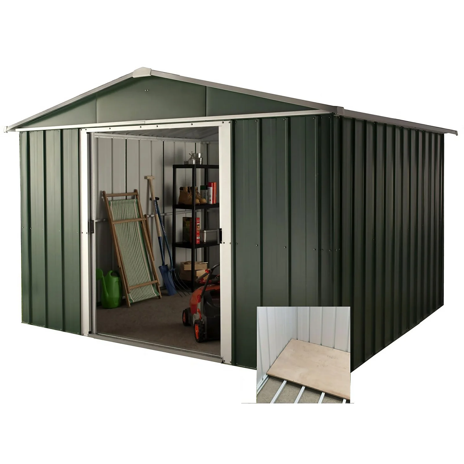 Yardmaster 10x13ft Hercules Deluxe Apex Metal Shed With Floor Frame 2 Yardmaster 10x13ft Hercules Deluxe Apex Metal Shed With Floor Frame - Image 2