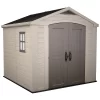 Keter Factor 8 X 8ft Outdoor Garden Apex Storage Shed - Beige/Brown