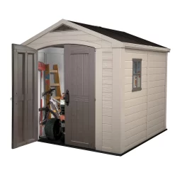 Keter Factor 8 X 8ft Outdoor Garden Apex Storage Shed - Beige/Brown -Garden Tool Store 12817716 1904864829004177