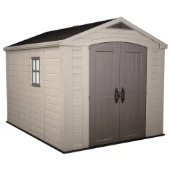 Keter Factor 8 X 11ft Outdoor Garden Apex Storage Shed - Beige/Brown