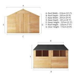 Mercia 10x10ft Overlap Apex Wooden Shed -Garden Tool Store 12819790 3915047801205676