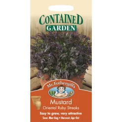 Mr. Fothergill's Mustard Oriental Ruby Streaks Vegetable Seeds