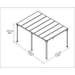 Palram - Canopia Milano 4300 Garden Gazebo Grey Bronze -Garden Tool Store 12821928 9554833173520981