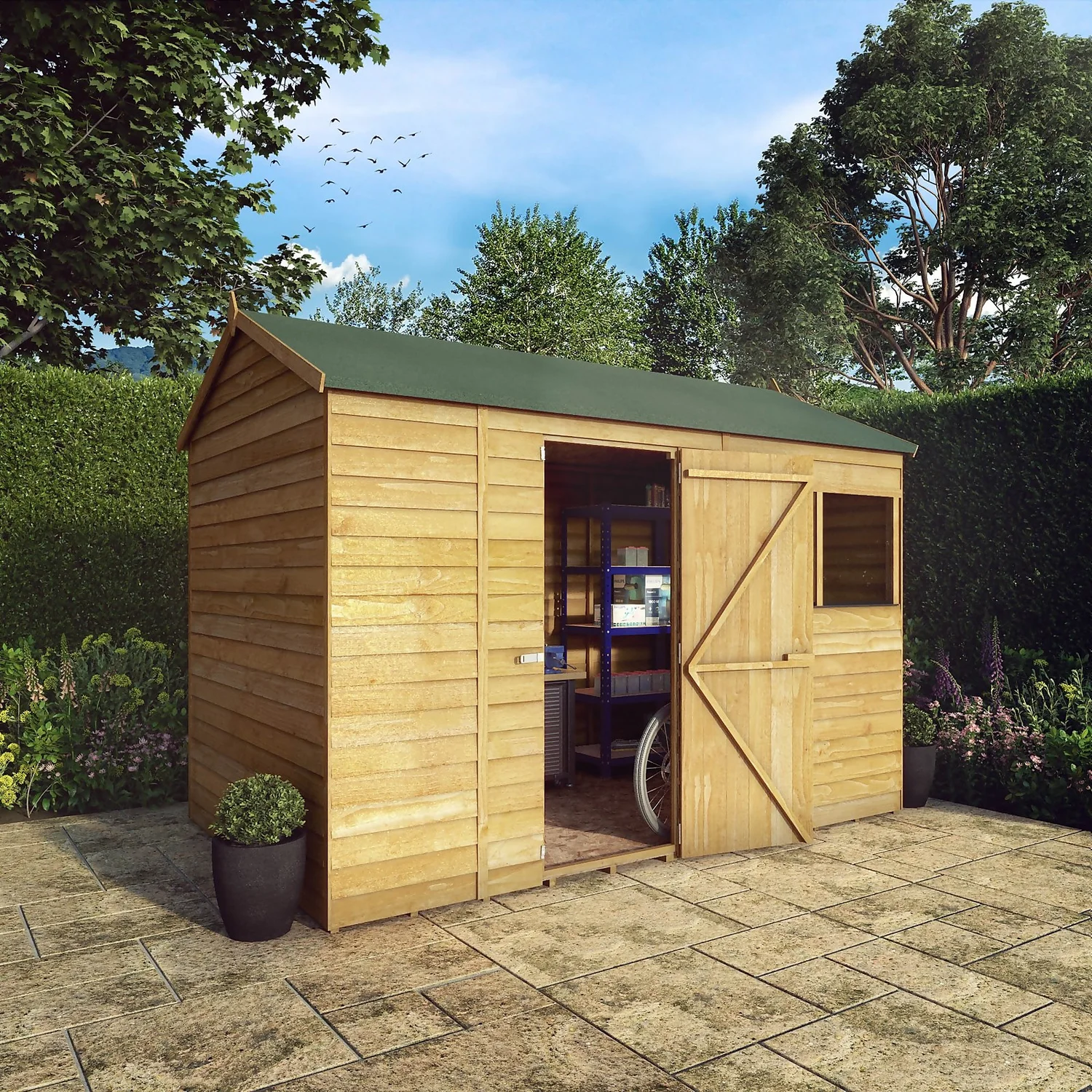 Mercia 10 X 6ft Overlap Reverse Apex Shed 2 Mercia 10 X 6ft Overlap Reverse Apex Shed - Image 2