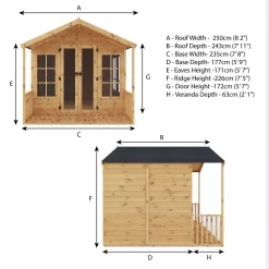 Mercia 8x8ft Traditional Summerhouse -Garden Tool Store 12822444 1115040028917141