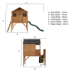 Mercia 14 X 7ft Honeysuckle Wooden Playhouse With Tower And Slide - Installation Included 17 Mercia 14 X 7ft Honeysuckle Wooden Playhouse With Tower And Slide - Installation Included -Garden Tool Store 12822467 1324949332397817